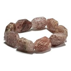 Rose quartz bracelet, polished natural stone approx. 2 cm / 16 - 17 cm, the most perfect healer