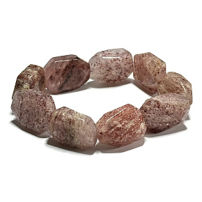 Rose quartz bracelet, polished natural stone approx. 2 cm / 16 - 17 cm, the most perfect healer