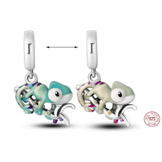 Charm Sterling silver 925 Thermo - Chameleon, color changing animal bracelet pendant