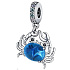 Charm Sterling silver 925 Crab blue Murano glass animal bracelet pendant