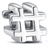 Charm Sterling silver 925 Hashtag, bead on bracelet symbol