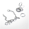 Charm Sterling silver 925 Keyring - Mini medallion, love bracelet pendant