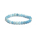 Larimar bracelet elastic natural stone, ball 6 mm / 16 - 17 cm, stone of mythical Atlantis