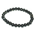 Pearl black elastic synthetic bracelet, ball 6 mm / 16 - 17 cm, symbol of femininity