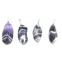 Amethyst zebra Zambia Trommel pendant natural stone M, approx. 2,5 cm, stone of kings and bishops