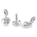 Charm Sterling silver 925 18 years of love, heart pendant on anniversary bracelet