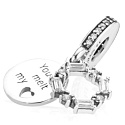 Charm Sterling silver 925 Ice carving - You melt my heart, love bracelet pendant