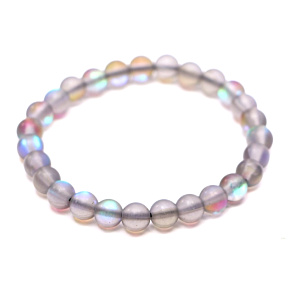 Opalite grey matt bracelet elastic, synthetic stone ball 6 mm / 16 cm, for children, wishing and hope stone Opalite grey matt bracelet elastic, synthetic stone ball 6 mm / 16 cm, for children, wishing and hope stone