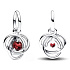 Charm Sterling Silver 925 Red Dark Circle Eternity January, Pendant Bracelet Symbol
