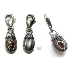Charm Sterling silver 925 Scarab, animal bracelet pendant