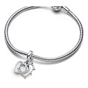 Charm Sterling Silver 925 Friendship 2-in-1, Love Bracelet Pendant