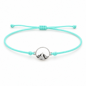 The Power of Color – The Mountains Are Calling – Mountain-Themed Bracelet on a Mint Cord