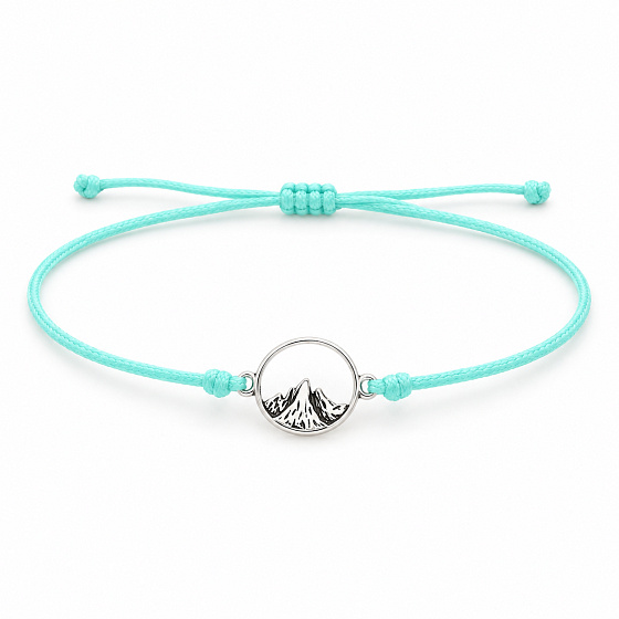 The Power of Color – The Mountains Are Calling – Mountain-Themed Bracelet on a Mint Cord