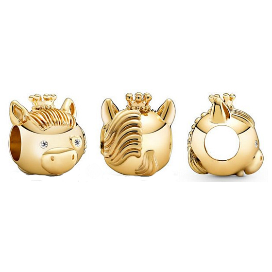 Charm Sterling silver 925 Horse is the seventh animal in the 12-year cycle of the Chinese zodiac sign, bead for bracelet