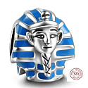 Charm Sterling silver 925 Egypt Pharaoh, bead on travel bracelet