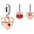 Charm Sterling silver 925 Love heart opening rose gold plated, love bracelet pendant
