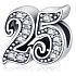 Charm Sterling silver 925 25 anniversary, bead on bracelet
