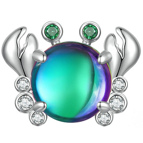 Charm Sterling silver 925 Crab, bead on bracelet animal Charm Sterling silver 925 Crab, bead on bracelet animal