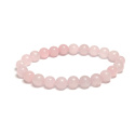 Rose bracelet elastic natural stone, ball 8 mm / 16 - 17 cm, love stone