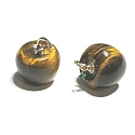 Tiger's Eye Apple of Knowledge Pendant, natural stone 2,7 x 15 mm, sun and earth stone, brings good luck and wealth