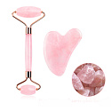 Rosemary Gua Sha 5 x 8 cm + massage roller 14 x 5,5 cm reduces wrinkles, swelling, improves skin elasticity, set