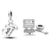 Sterling silver 925 Computer + mouse, cubic zirconia, 2in1 opening pendant on bracelet interests