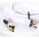 Sterling silver 925 Cat sitting on the moon, pet bracelet pendant