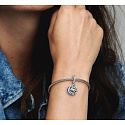 Charm Sterling silver 925 Two-tone shooting star 2in1, love bracelet pendant