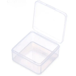 Plastic box clear 7,4 x 7,4 x 2,5 cm, 1 piece