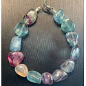 Rainbow fluorite bracelet natural stone 19 cm, stone of geniuses