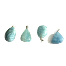 Aquamarine Tumbled Pendant Natural Stone approx. 2.6 cm