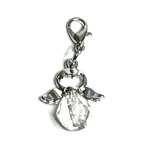 Guardian angel pendant with faceted glass ball 24 x 1,5 mm 1 piece