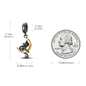 Sterling silver 925 Cat sitting on the moon, pet bracelet pendant