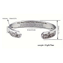 Stainless steel bracelet silver with engraving The day I lost you, open cuff, 10 mm