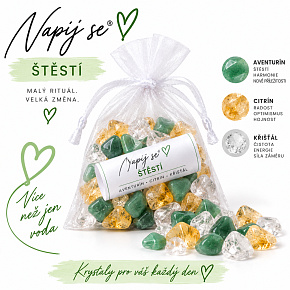 Napij se® štěstí – výměnná minerální náplň | Aventurín, Citrín, Křišťál 200 g Napij se® štěstí – výměnná minerální náplň | Aventurín, Citrín, Křišťál 200 g
