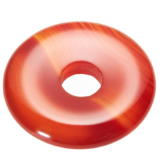Carnelian Donut natural stone 30 mm, Teach us here and now