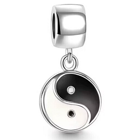 Sterling silver 925 Yin and Yang pendant on bracelet symbol