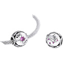 Charm Sterling silver 925 Zodiac sign, cubic zirconia Leo, bead for bracelet