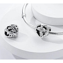 Charm Sterling Silver 925 Graduation - Aesculapius staff - emblem of doctors and pharmacists, graduate bead heart on bracelet job
