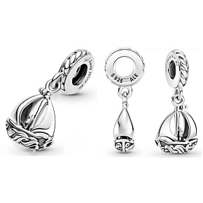 Charm Sterling silver 925 Sailing ship, travel bracelet pendant