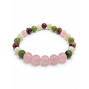 Bracelet with a story – I love you, Grandma, natural minerals, 8 mm bead / wrist 16–18 cm