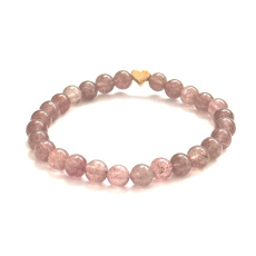 Rose quartz elastic bracelet, natural stone, 6 mm beads / 16 - 17 cm, AAA quality, stone of stones