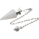 Crystal pendulum natural stone 3,5 cm + chain with ball 18 cm, stone stones