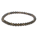 Obsidian bracelet elastic natural stone, ball 4 mm / 16-17 cm, rescue stone