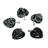 Obsidian flake heart pendant natural stone 20 mm, stone of salvation