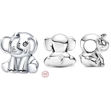 Charm Sterling silver 925 Elephant for good luck, bead for good luck bracelet, animal