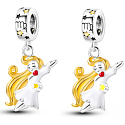 Sterling Silver 925 Luminous - Zodiac Sign Virgo, Bracelet Pendant
