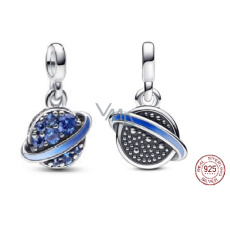 Charm Sterling Silver 925 Planet Saturn - Mini Medallion, Space Bracelet Pendant Charm Sterling Silver 925 Planet Saturn - Mini Medallion, Space Bracelet Pendant