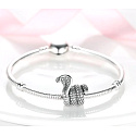 Charm Sterling silver 925 Cobra snake, bead on bracelet animal