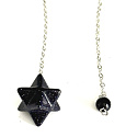 Goldstone Merkaba pendulum, natural stone pendant, stone of ambition